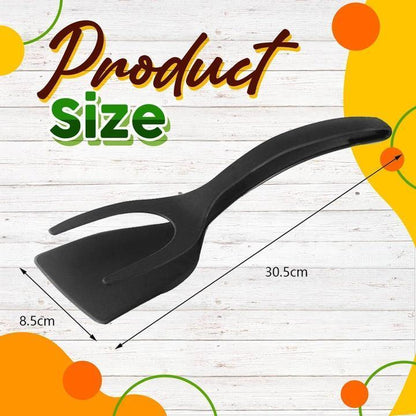 🥘🍳 2-in-1 Grip Flip Tongs with Silicone Tips – Non-Scratch, Non-Stick, Heat-Resistant ✨