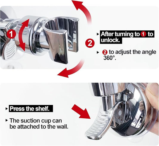 Adjustable shower head holder - Detachable shower head holder with suction cup