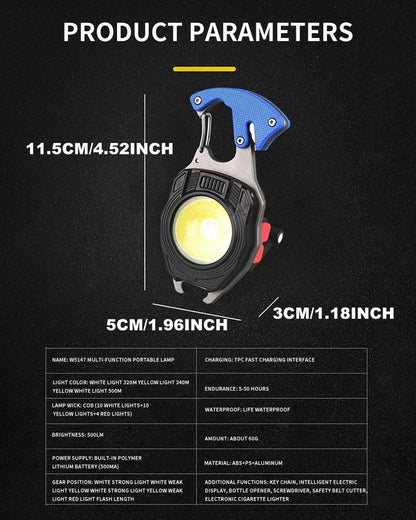 💡2024 Ny ankomst Uppgradering 8 i 1 Multifunktionell bärbar nödlampa