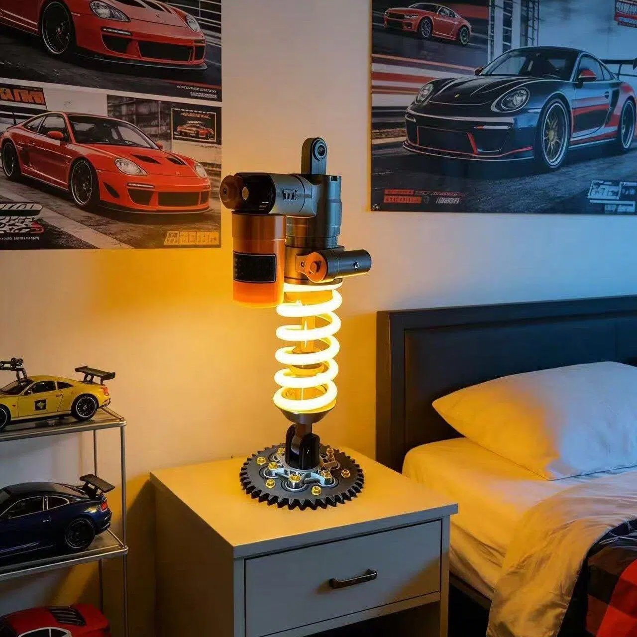 🔥Inspired Suspension Shock Absorber Lamp - Adjustable LED Light for Gamers & Car Enthusiasts(⏰Free Shipping)