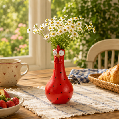 Cluck & Bloom-Whimsical Chicken Flower Vase