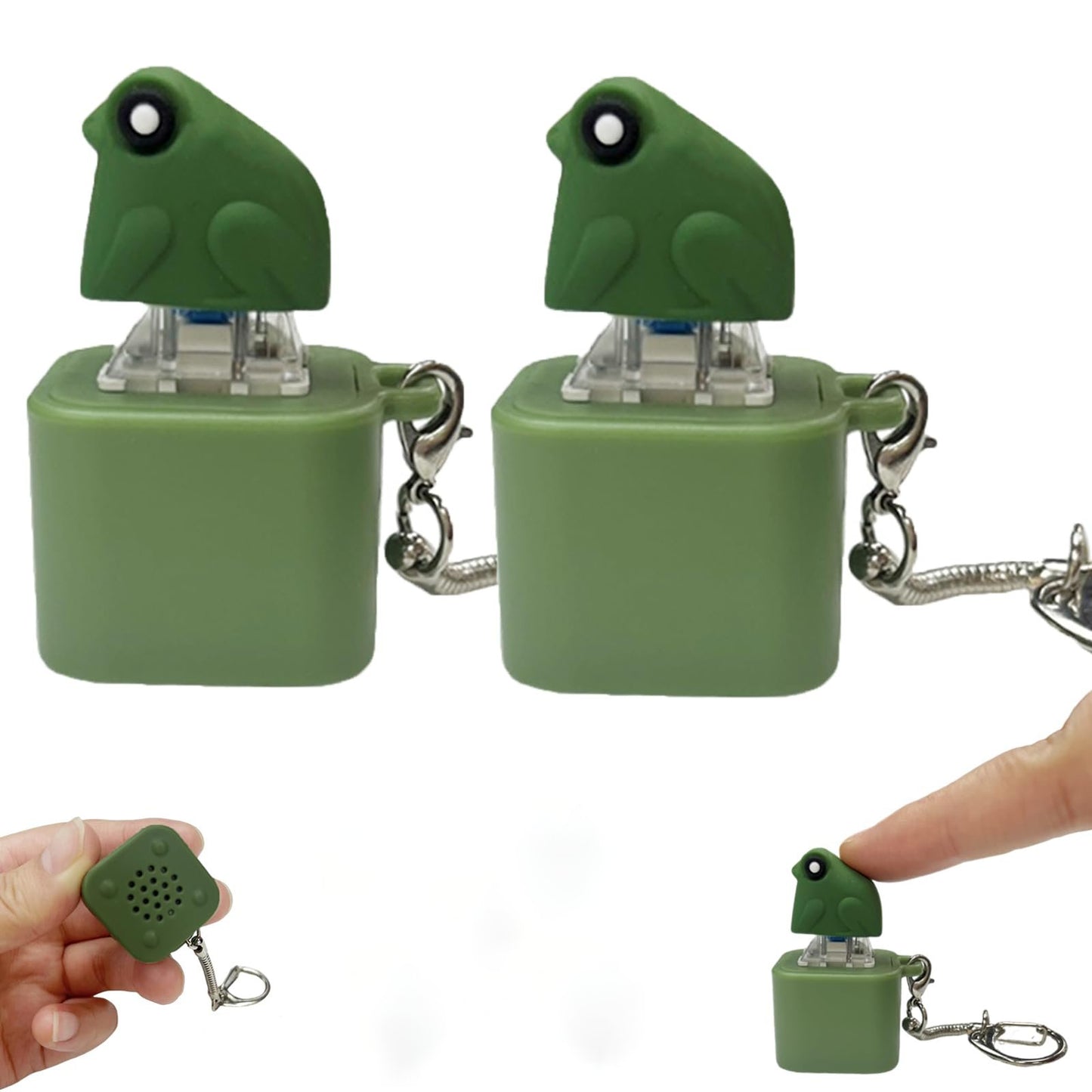 🐸Frog Croaking Fidget Toy - Rechargeable Frog Croaking Keychain, Frog Croaking Stress Reliever with Colorful Lights, Fun & Portable Anxiety Relief Toy