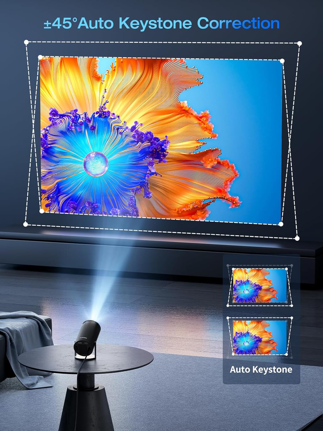 🎥Portabel projektor 4K FHD 1080P stöds 🎥