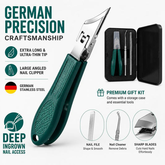 🔥Podiatrist-Recommended Nail Clippers - Ergonomic Angled Design for Toenails & Ingrowns