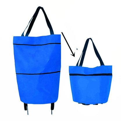 🛍️2-in-1 Foldable Shopping Cart  – Carry More, Roll Easier