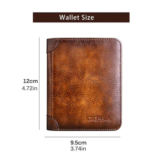 Men’s Genuine Leather RFID-Blocking Wallet | Ultra-Slim Cowhide Wallet with Multiple Card Slots