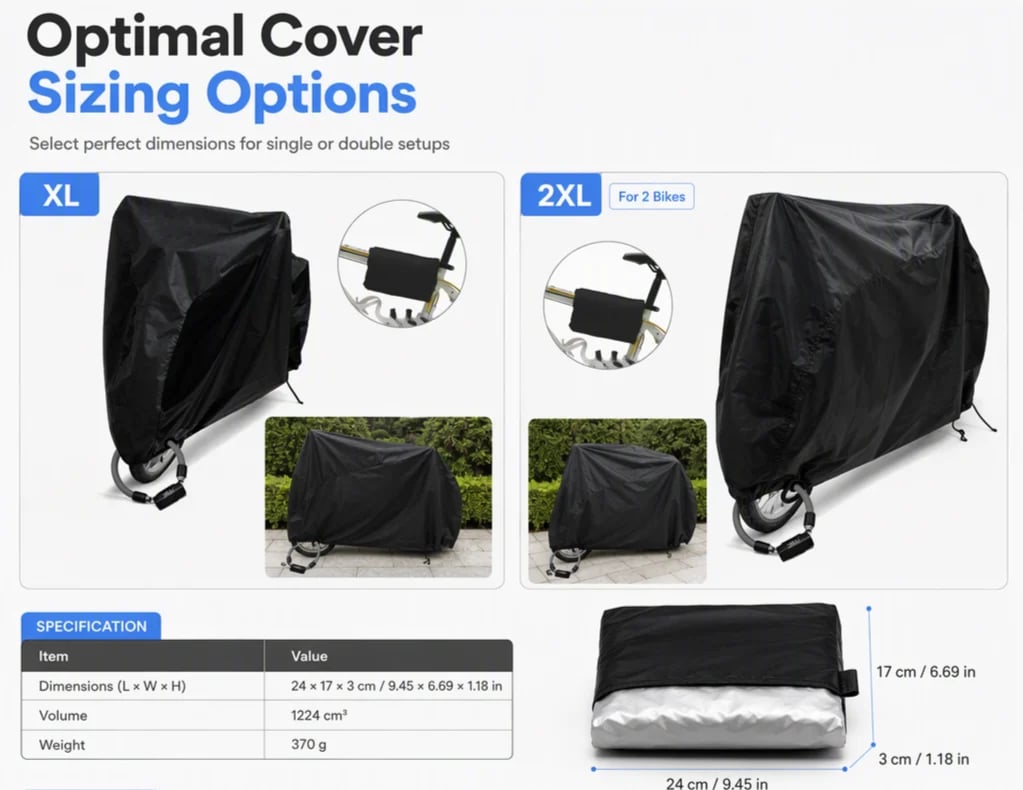 🚲Waterproof Bike Cover for 1–2 Bikes – Windproof Outdoor Protection