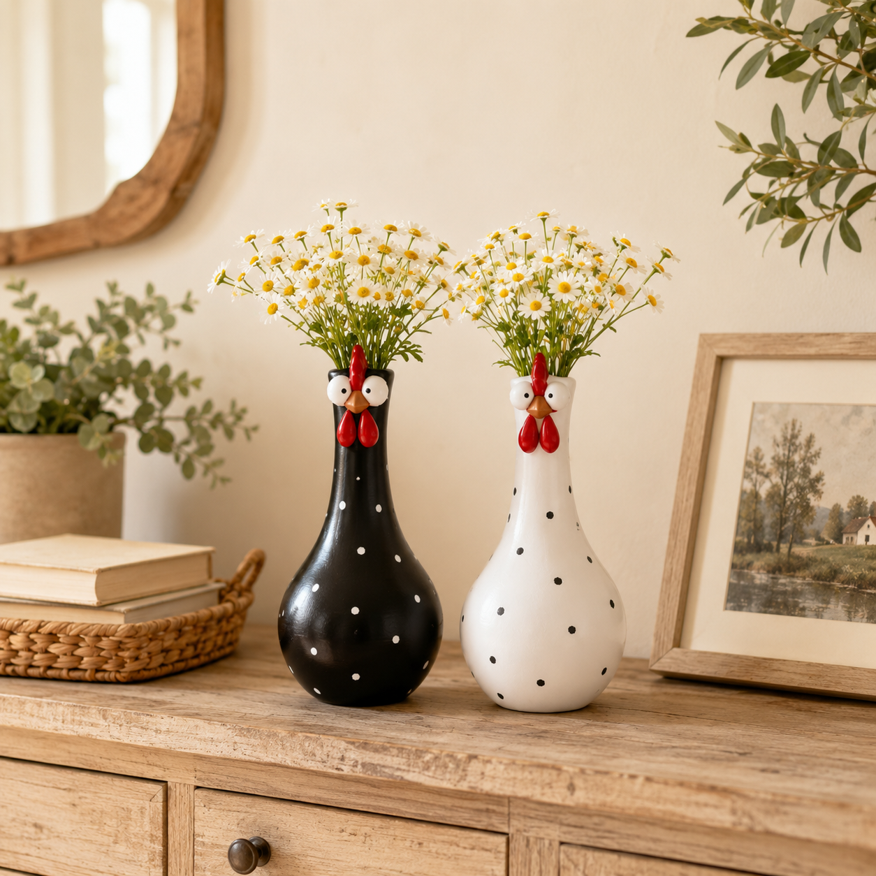 Cluck & Bloom-Whimsical Chicken Flower Vase