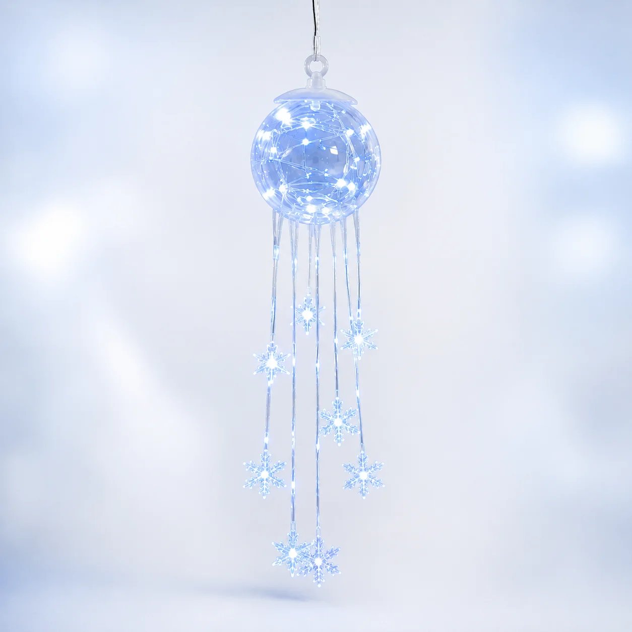 ❄️Winter Magic Snowflake Cascade – LED Hanging Christmas Ornament