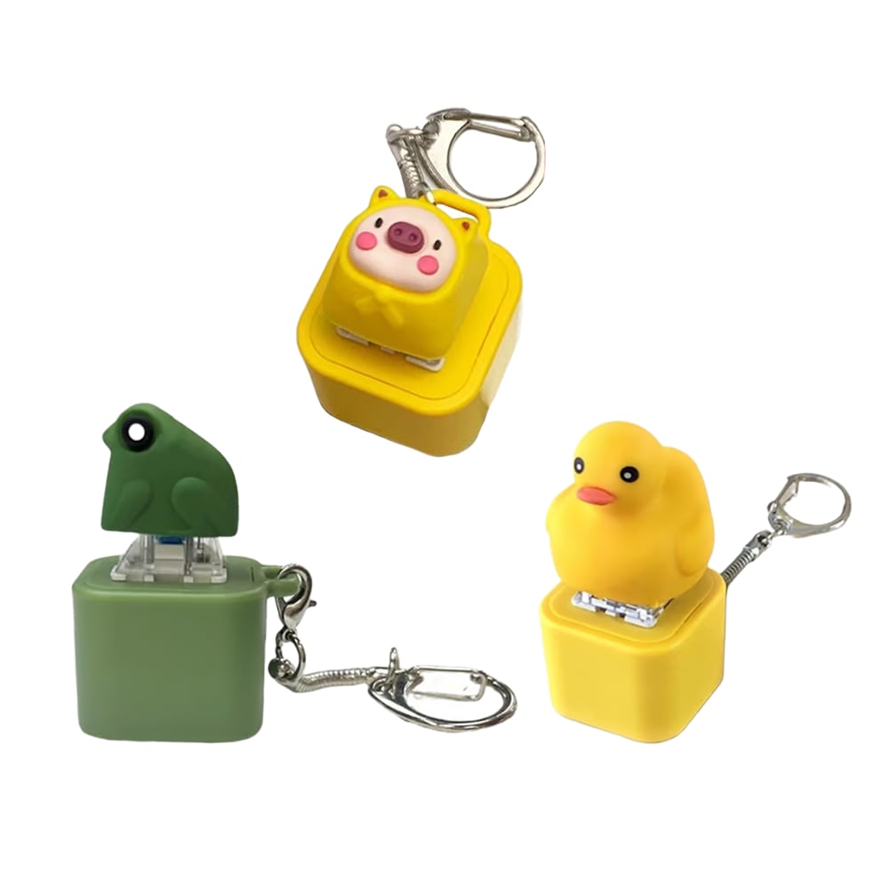 🐸Frog Croaking Fidget Toy - Rechargeable Frog Croaking Keychain, Frog Croaking Stress Reliever with Colorful Lights, Fun & Portable Anxiety Relief Toy