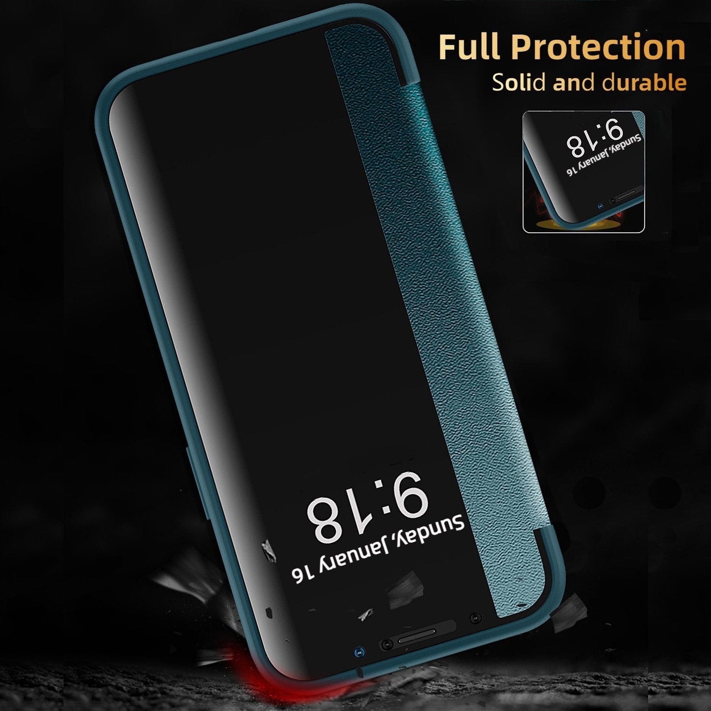 Business Series View Window Flip Folio Läderfodral Skydd(🔥16-serien telefonväskor är nu på försäljning)