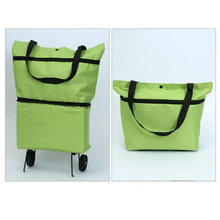 🛍️2-in-1 Foldable Shopping Cart  – Carry More, Roll Easier