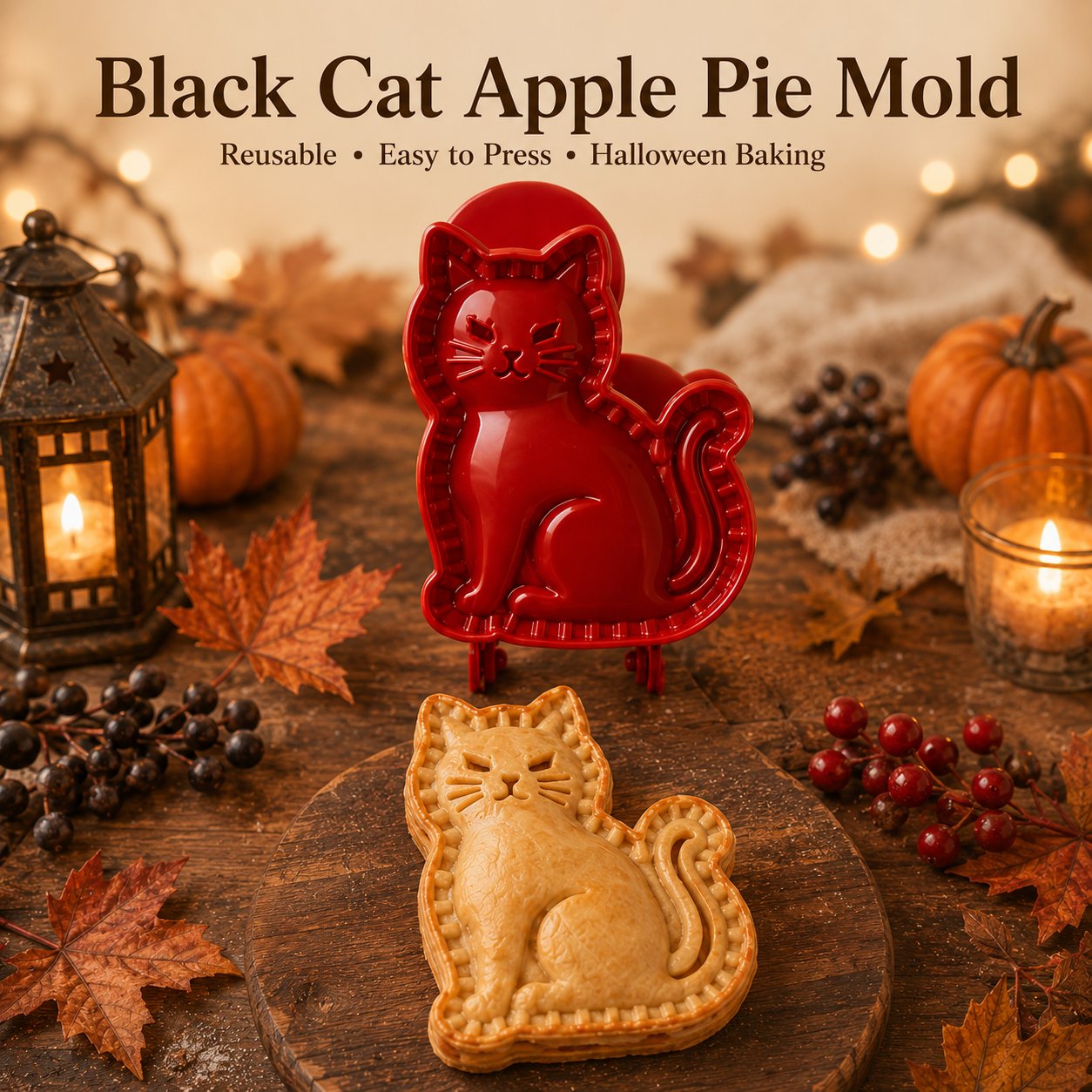 🎃 Halloween Mini Pie Mold Set – 8 Spooky Designs for Easy Festive Baking