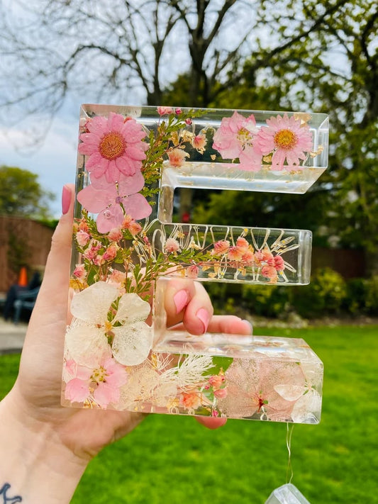 🌸 Blommig nattlampa i harts