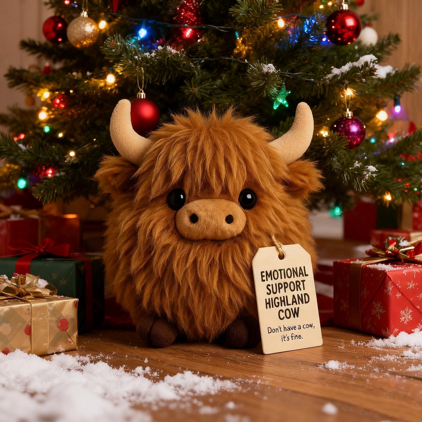 Plush Highland Cow för emotionellt stöd🎉
