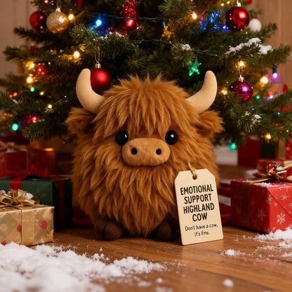 Plush Highland Cow för emotionellt stöd🎉