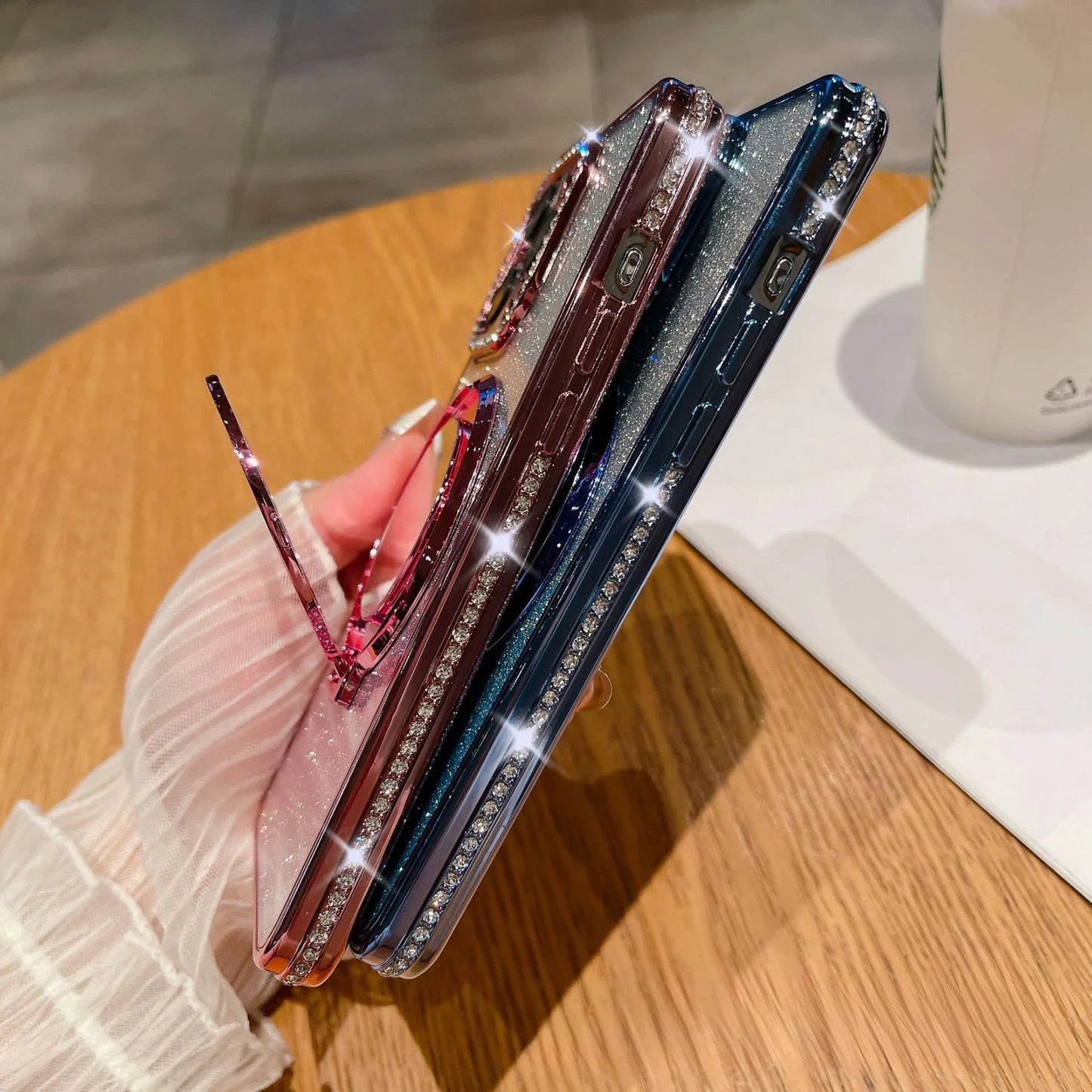 📲✨Skyddsfodral för sminkspegel med gradientglitter