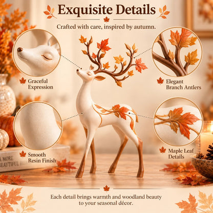 🍁Autumn Leaf Antler Deer Figurine🦌