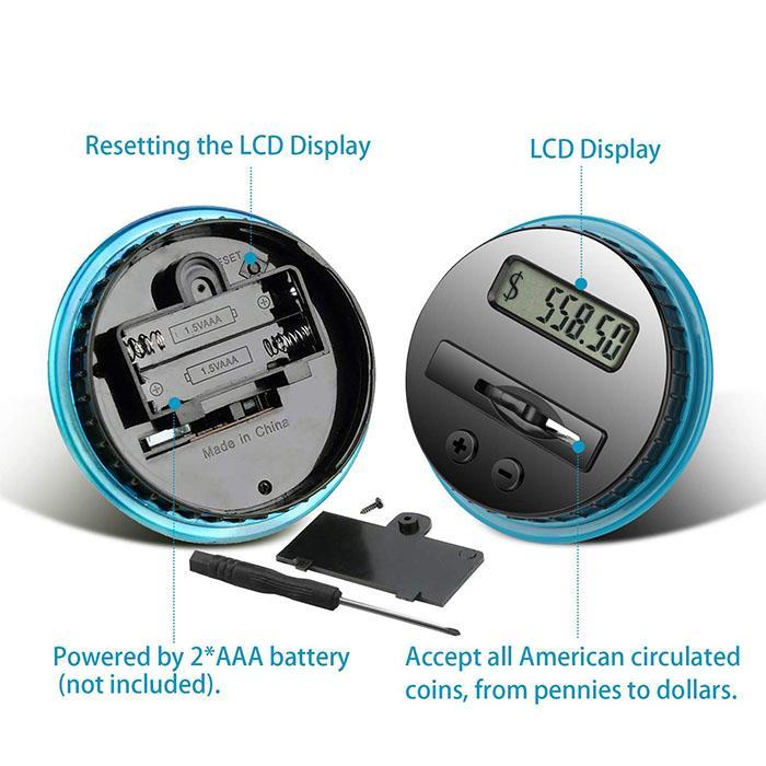 💰Watch Savings Grow – Digital Money Box with Auto Coin Counting & Target Setting