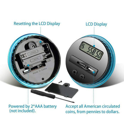 💰Watch Savings Grow – Digital Money Box with Auto Coin Counting & Target Setting