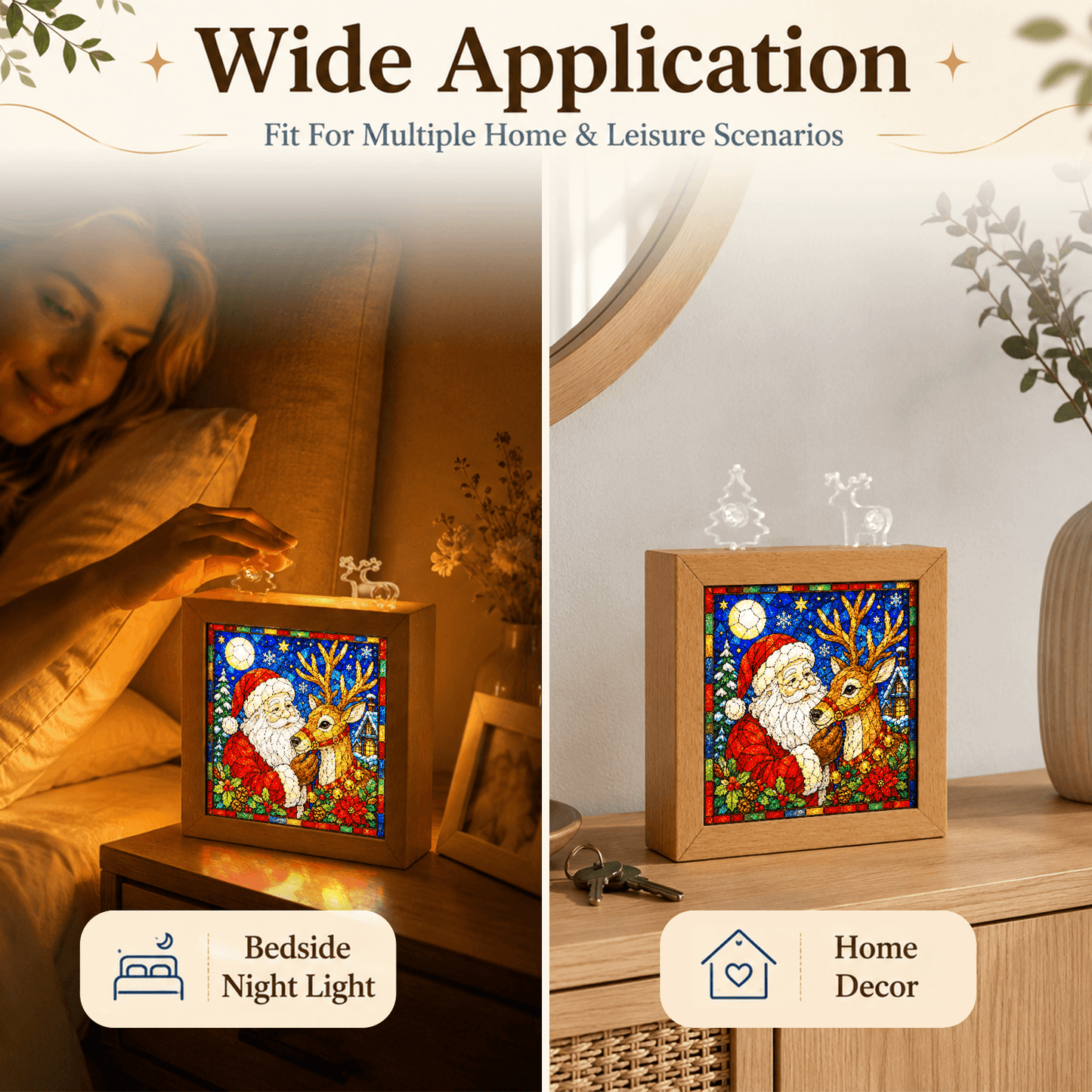 🧩Acrylic Puzzle Night Light - Santa Claus and Reindeer