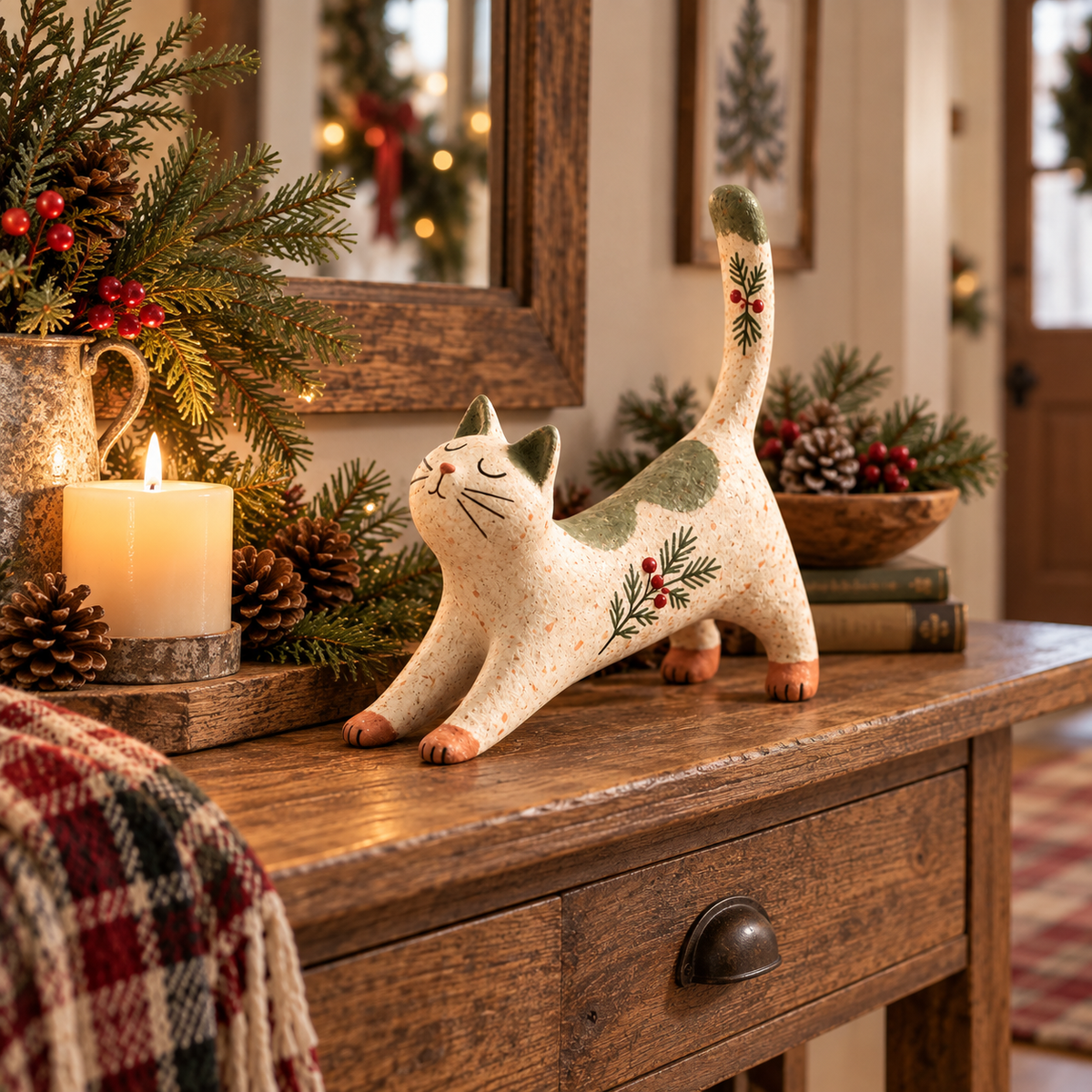 🐾Woodland Christmas Cat Figurine