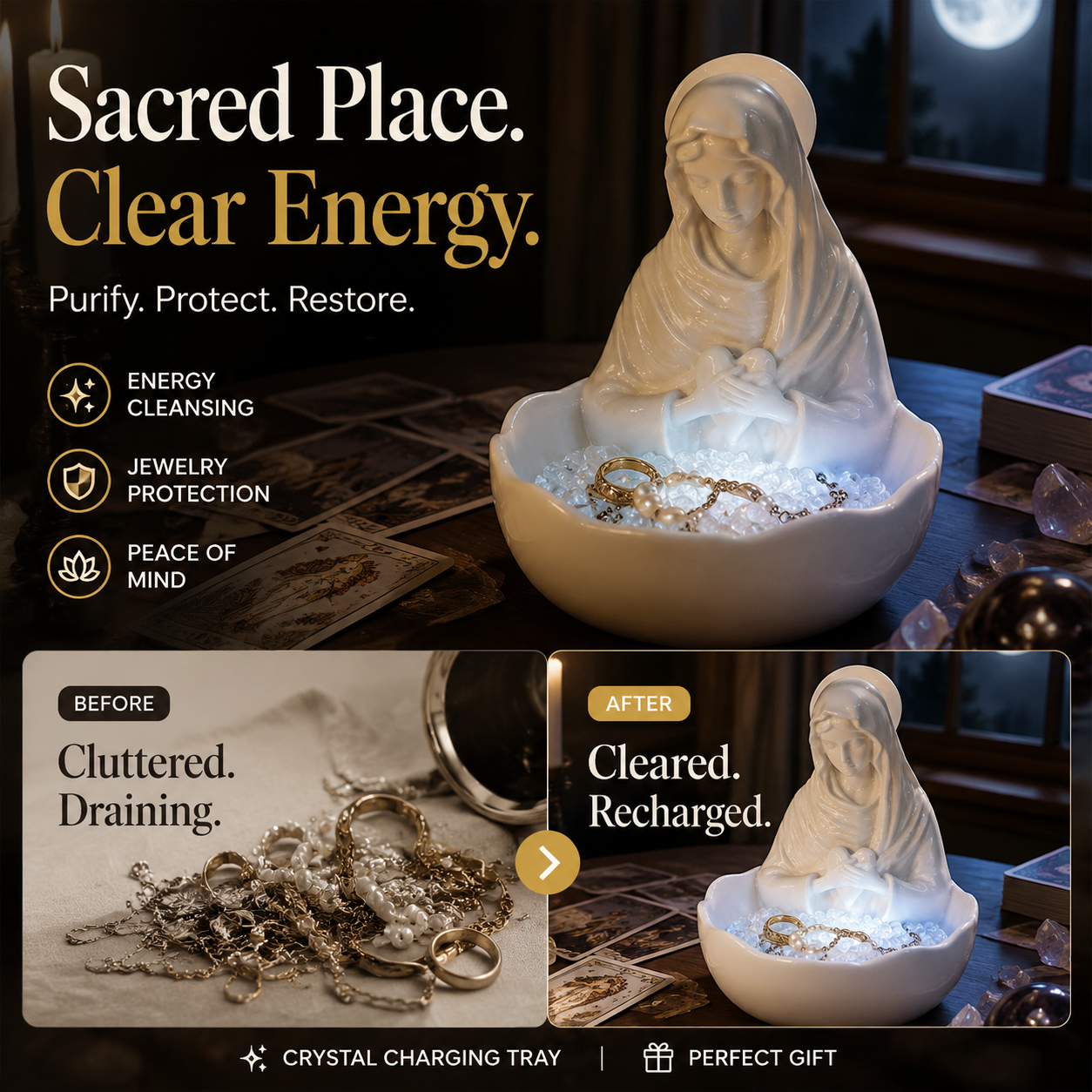 🧕Elegant Resin Ornament: Devotional Icon Decorative Bowl – Table Decoration