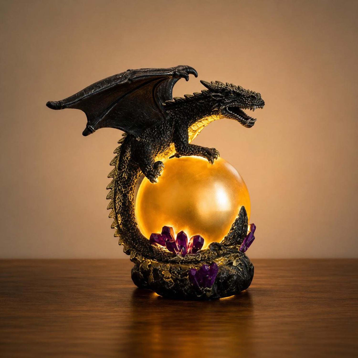 💡Dragon LED Night Light – 🐉Resin Dragon Table Lamp, Creative Bedside & Desktop Decorative Ornament for the Bedroom, Study and Home Decor