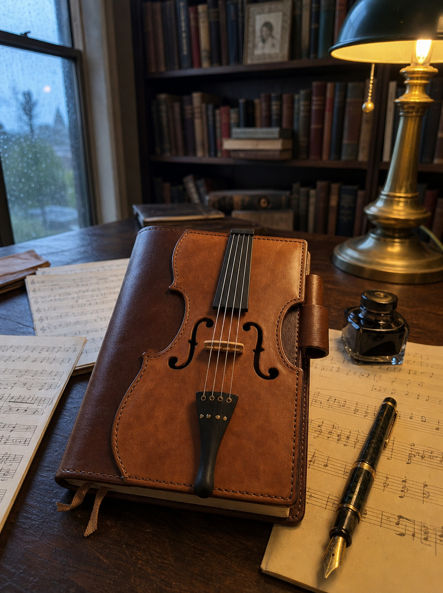 🎻Vintage Violin Leather Notebook - Retro Lined Journal for Writing, Musical Gift for Musicians, Music Teachers & Music Lovers(Buy 2 Free Shipping)