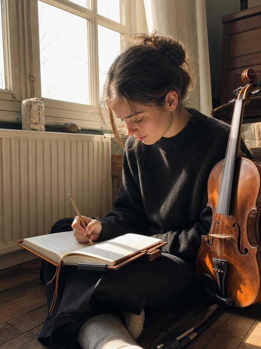 🎻Vintage Violin Leather Notebook - Retro Lined Journal for Writing, Musical Gift for Musicians, Music Teachers & Music Lovers(Buy 2 Free Shipping)