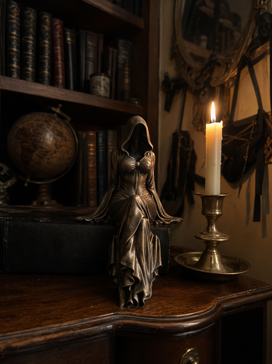 Lady Reaper - Ethereal Hooded Figure Sculpture