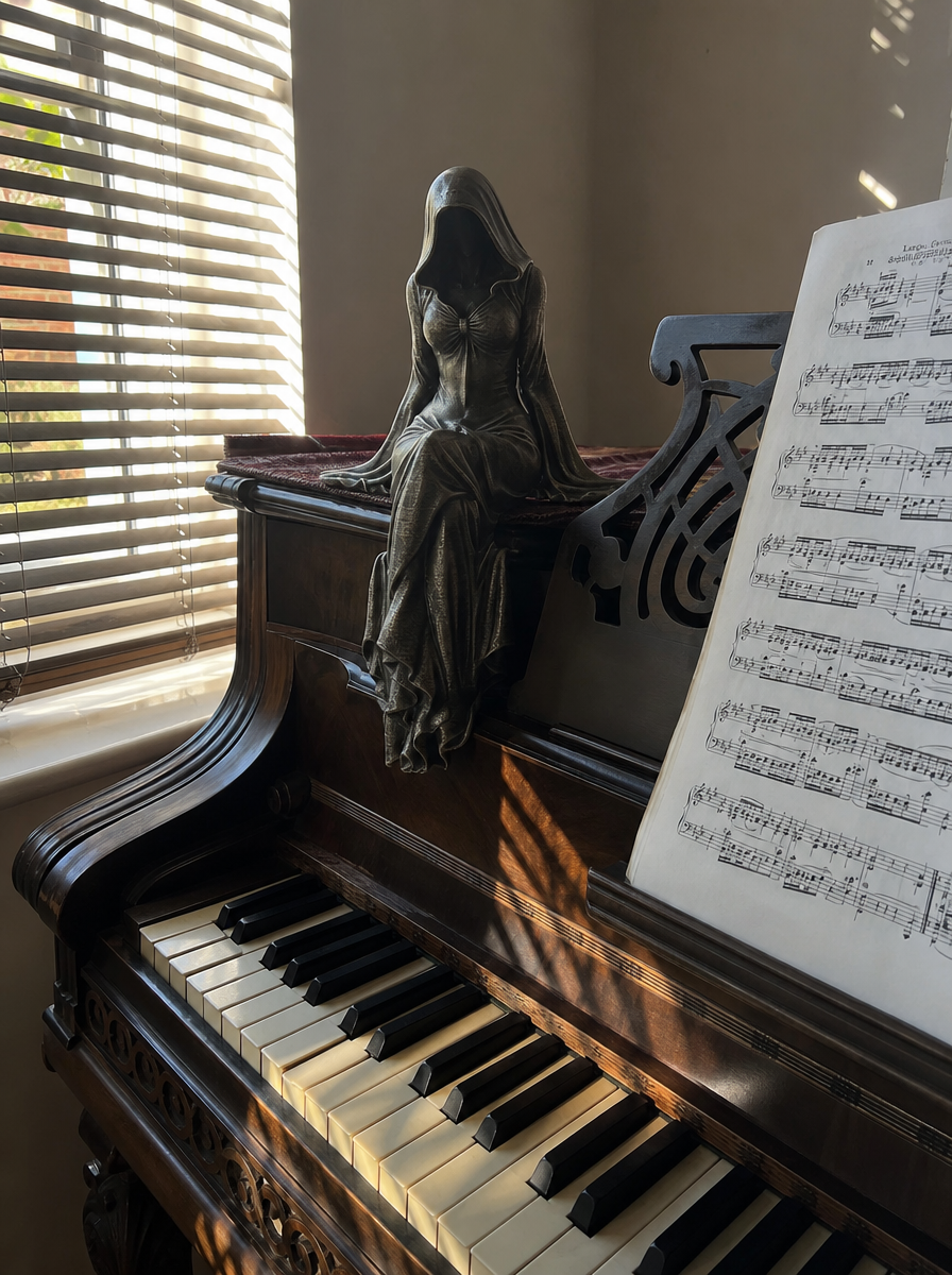 Lady Reaper - Ethereal Hooded Figure Sculpture