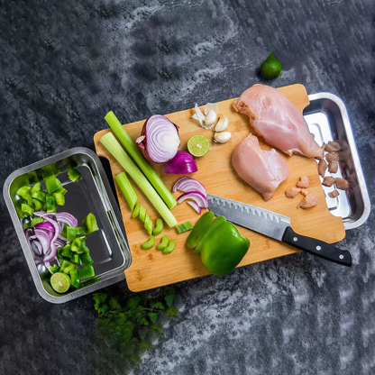 🔪Wooden Cutting Board with Slide-Out Trays
