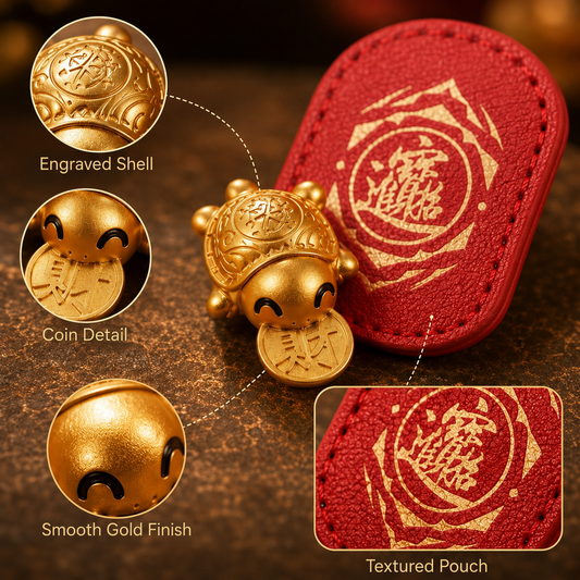 🐢2026 Golden Turtle Charm – Bites onto Luck🍀Never Lets Go!