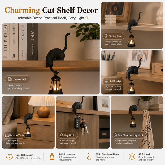 🐈‍⬛ Cute Cat Hook Shelf Decor