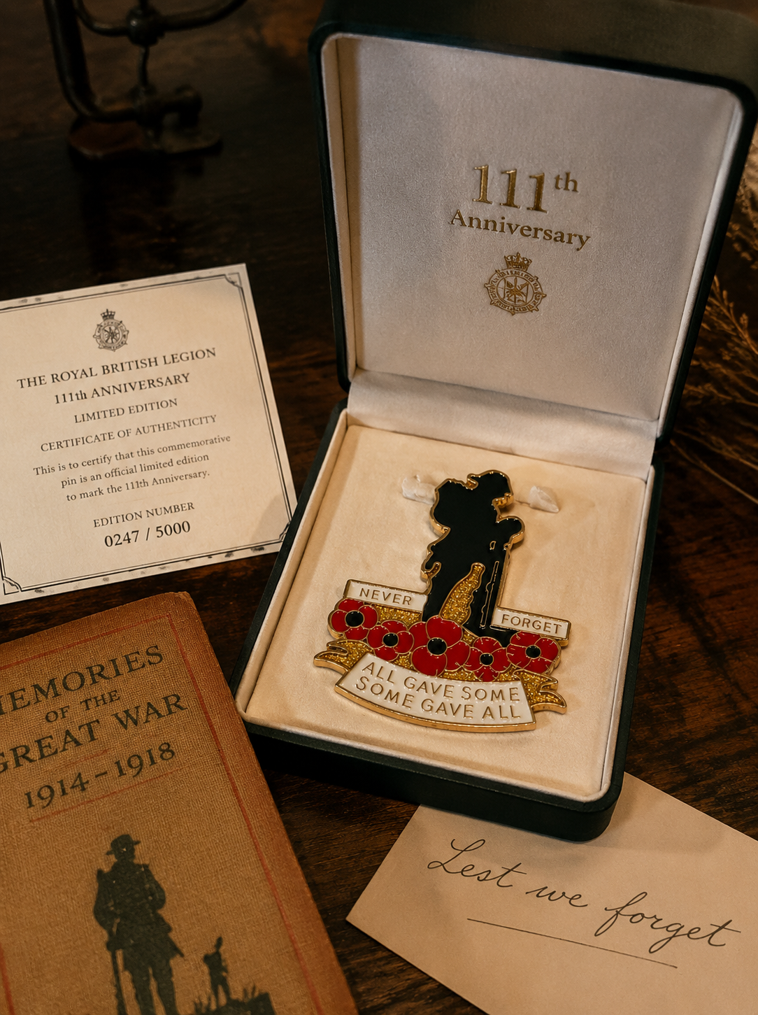 🌺 Limited Edition Red Poppy 111th Anniversary Remembrance Brooch