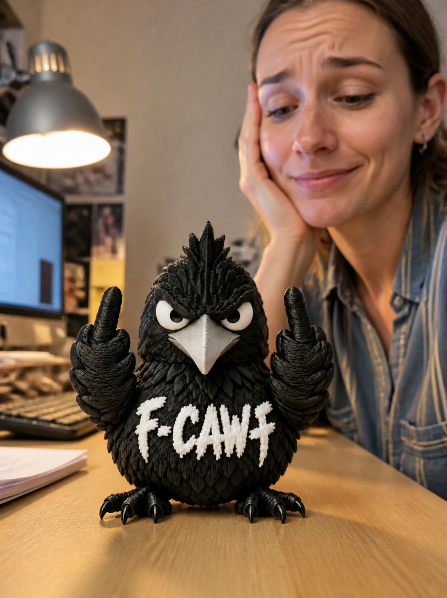 🦆Funny Attitude Desk Buddies – Bad Attitude Duck & Grumpy Raven