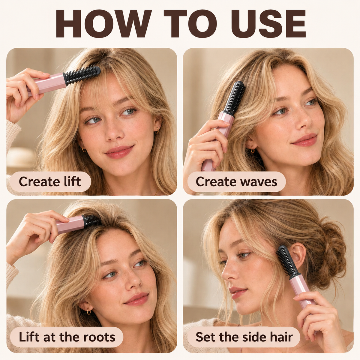 ✨ Compact Wireless Hot Comb – Handy Bang Styling Companion!
