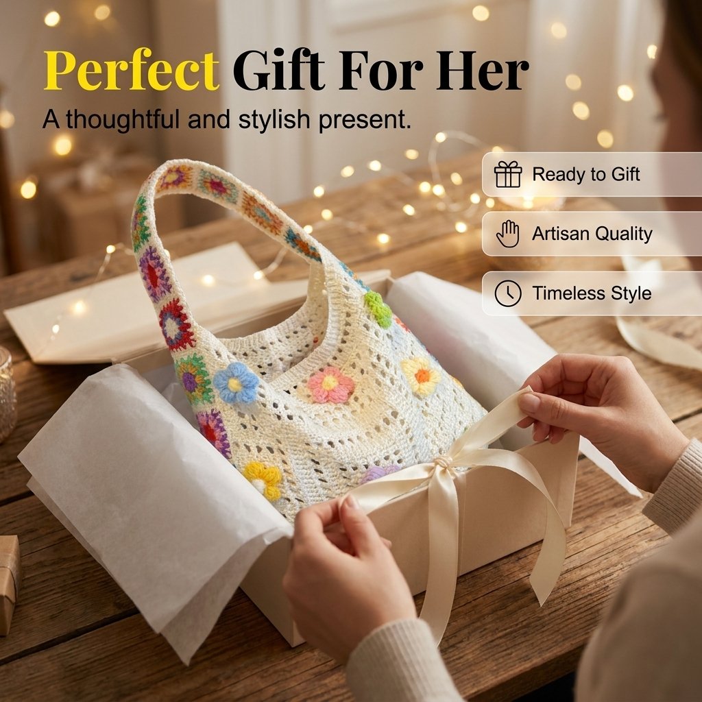 🌼Bohemian Ethnic Crochet Woven Bag, Spacious & Multi-use
