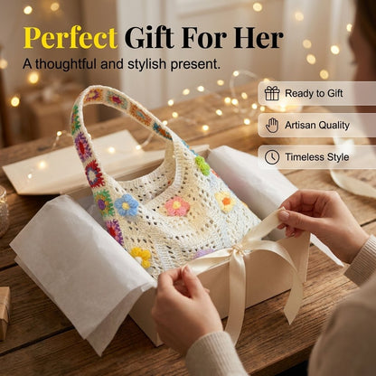 🌼Bohemian Ethnic Crochet Woven Bag, Spacious & Multi-use