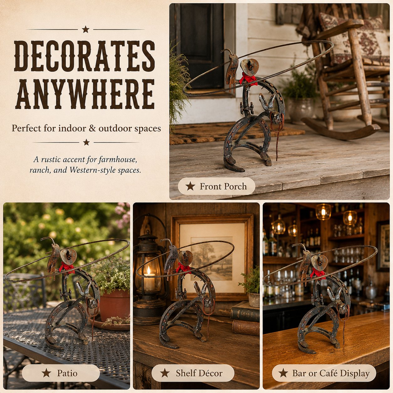 🤠 Handcrafted Funny Western Cowboy Ornament