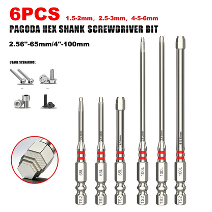 🔧  High-hardness, strong-magnet pyramid-shaped hex electric screwdriver bit – impact-resistant
