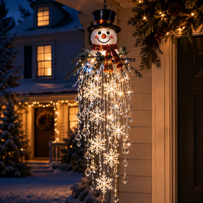 ❄️Crystal Cascade Christmas Lights – Hanging LED Veranda Decorations: Snowflakes & Crystals ✨