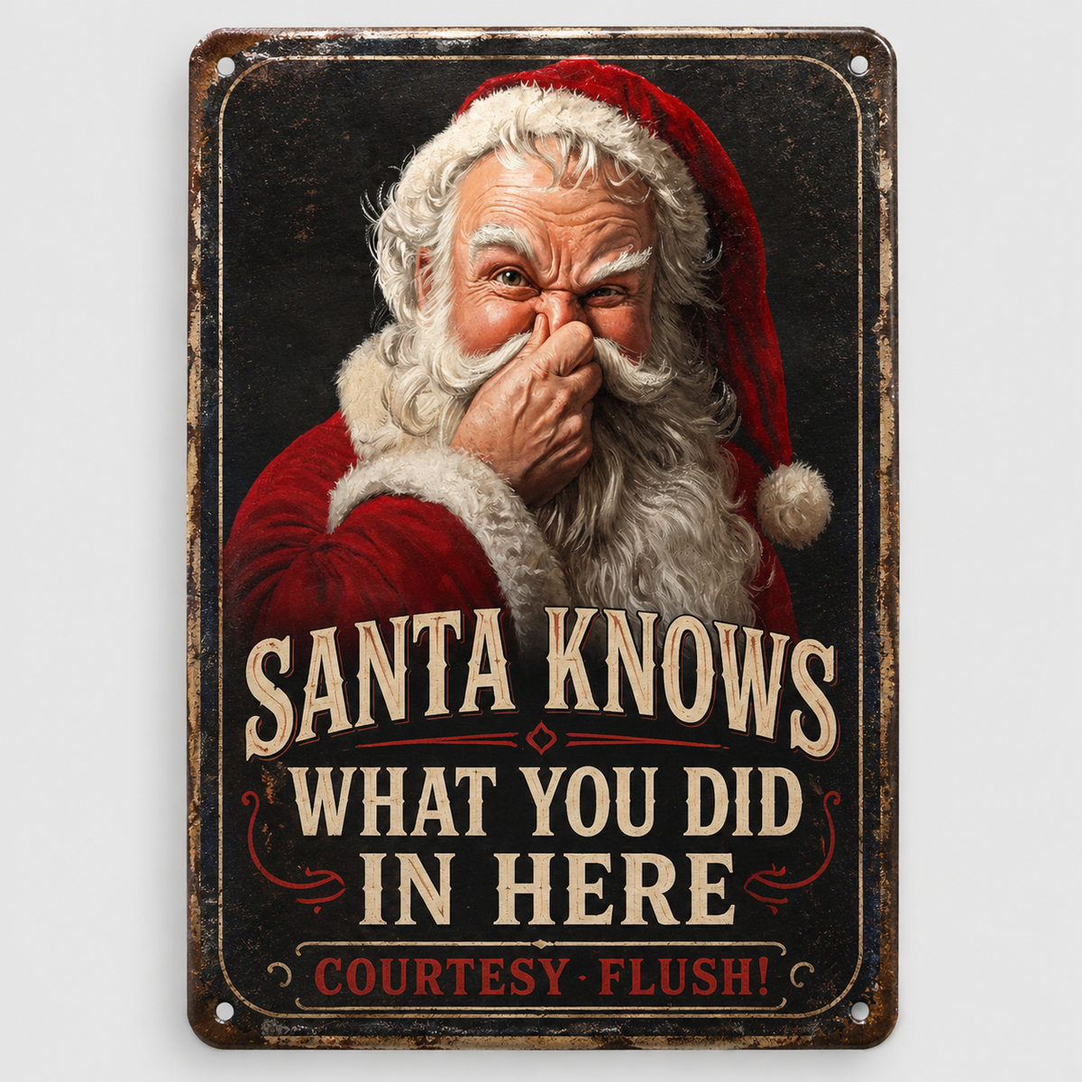 🎅🚽Santa Knows Funny Bathroom Sign