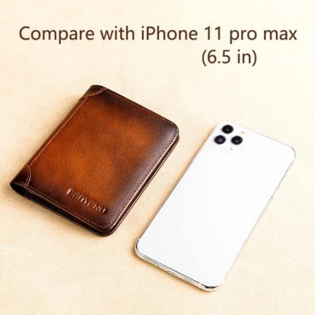 Men’s Genuine Leather RFID-Blocking Wallet | Ultra-Slim Cowhide Wallet with Multiple Card Slots