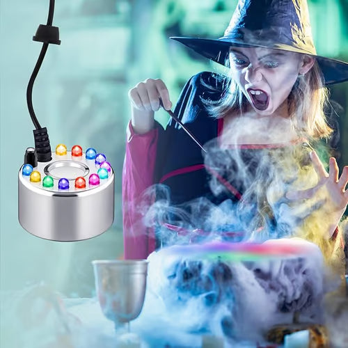 💨⚡ 12-LED Ultrasonic Mist Maker Fogger – Creates cool mist & colourful light – Perfect for humidifiers, fountains or Halloween decor – runs quietly in water 💧✨