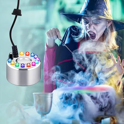 💨⚡ 12-LED Ultrasonic Mist Maker Fogger – Creates cool mist & colourful light – Perfect for humidifiers, fountains or Halloween decor – runs quietly in water 💧✨