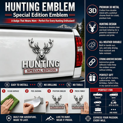 🦌 Premium 3D Deer Emblem Sticker – Upgrade Your Vehicle With Outdoor Style