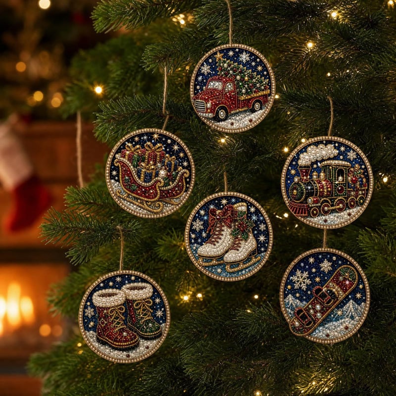 Christmas DIY Diamond Painting Ornaments Kit – Xmas Tree Hanging Craft Decoration