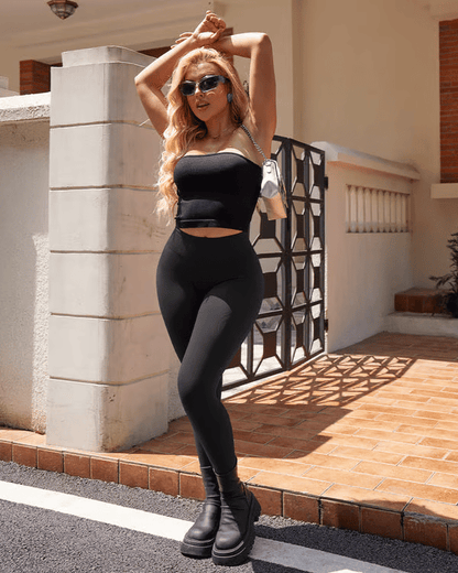 Träningsleggings med hög midja för magkontroll